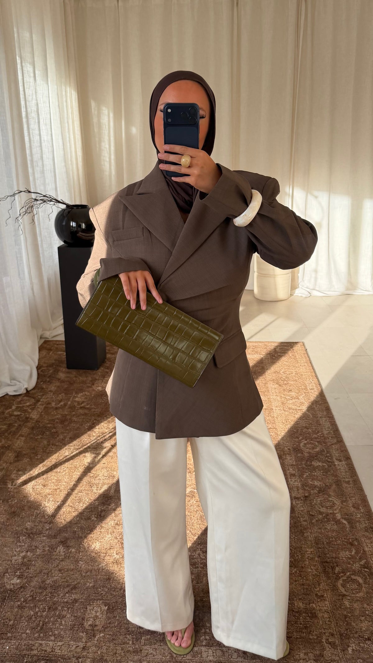[GAMME PREMIUM] Blazer épais cintré ÉLINE | Marron