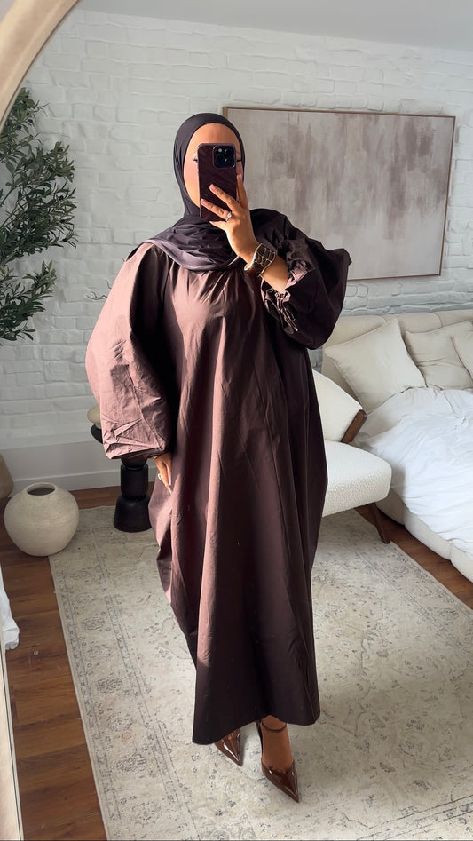 Robe popeline | Marron