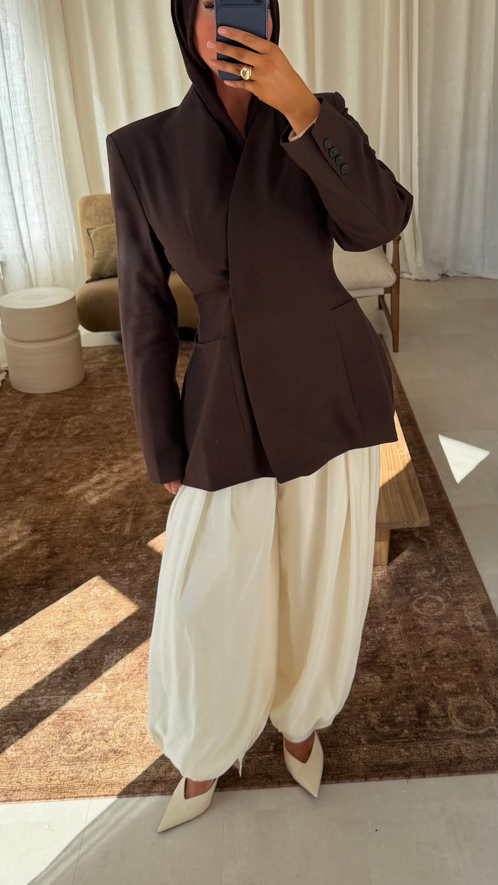 [GAMME LUXE] Blazer épais ultra cintré | Marron foncé | Pré-commande (envoi sous 1 semaine)