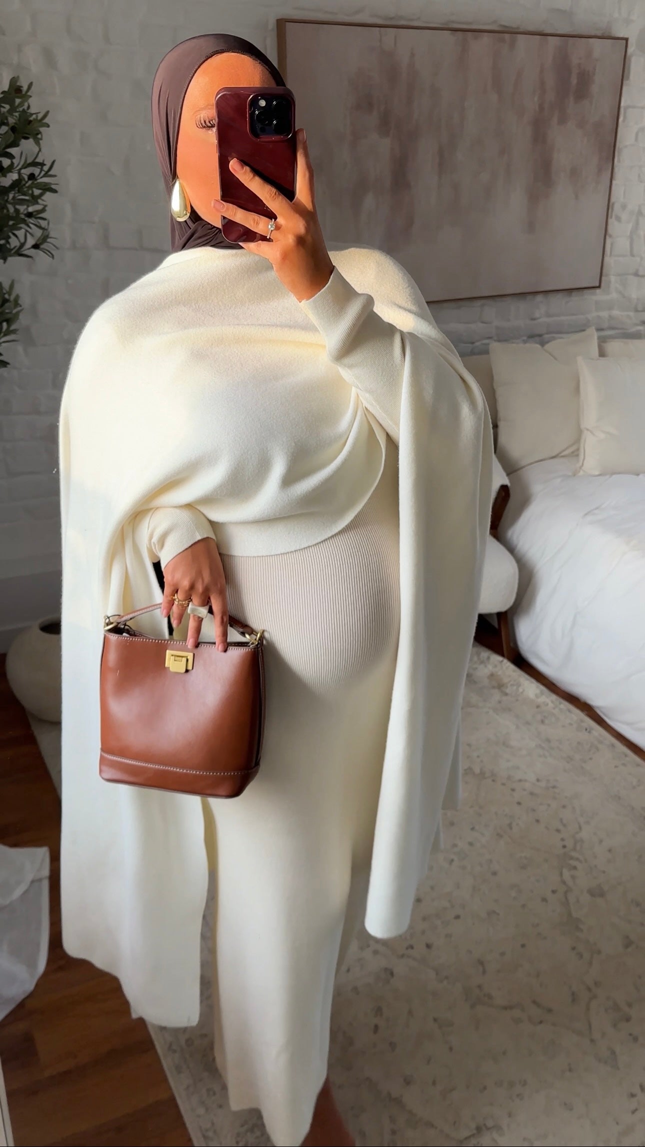 [CRÉATION] Cape ultra longue en maille | Blanc