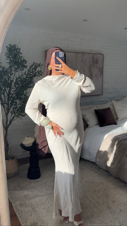 [CRÉATION] Robe longue en lin JENNAH | Crème