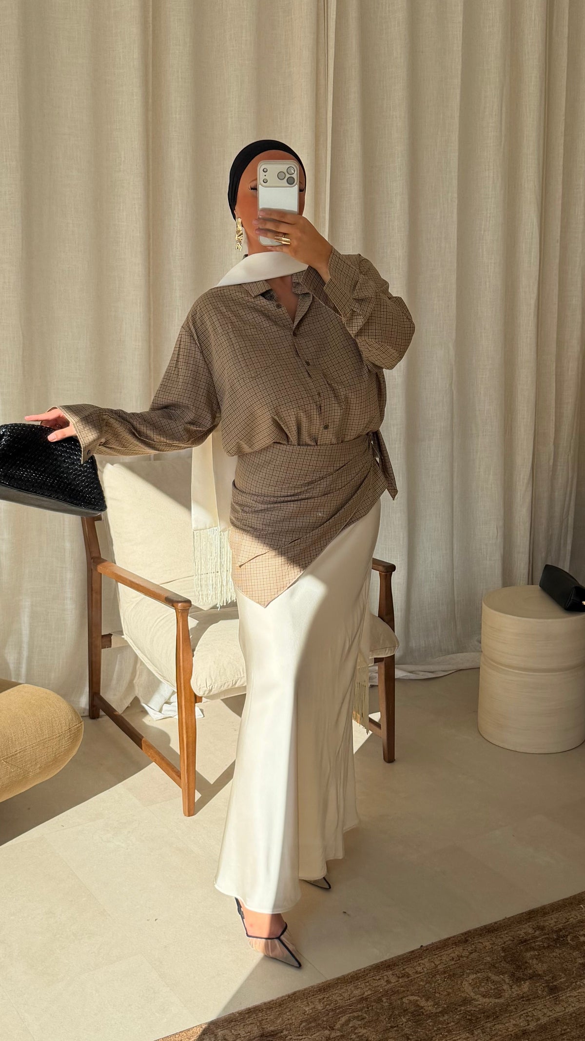 Chemise à carreaux SAF | Taupe