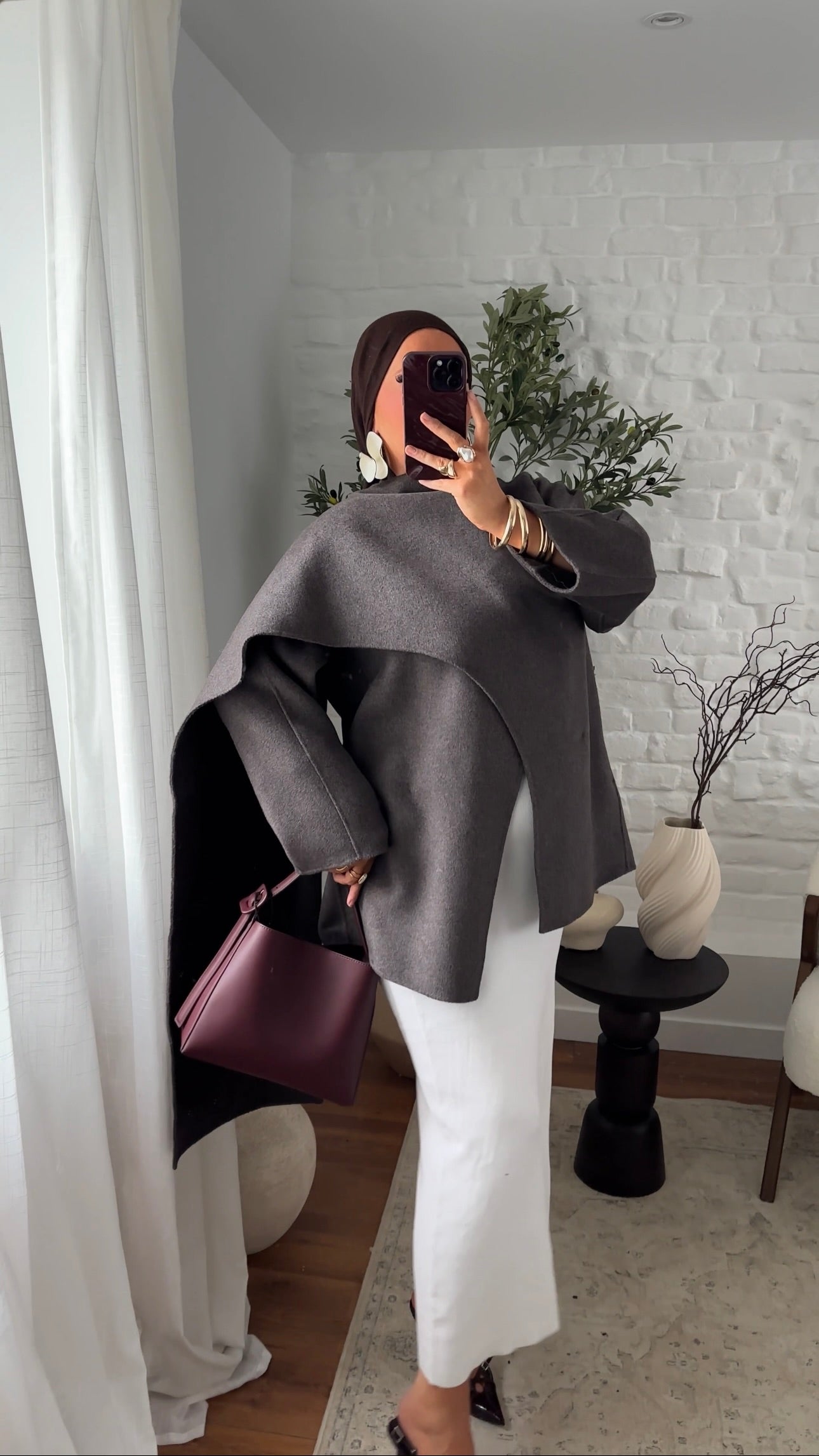 [CRÉATION] Manteau à cape en laine véritable fait main en atelier français | Taupe