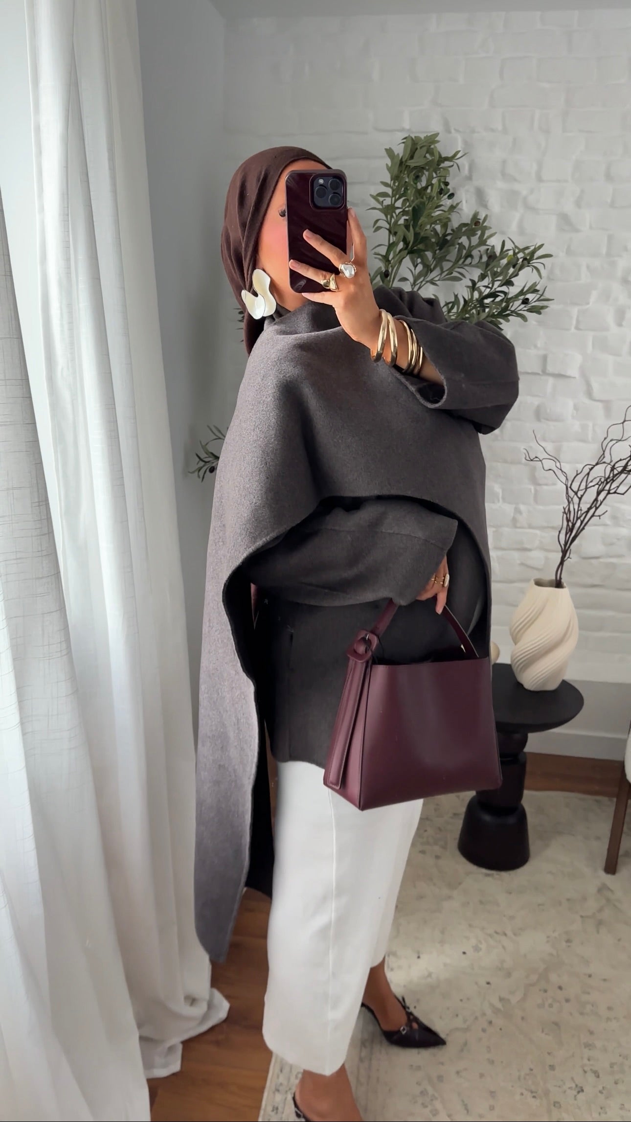 [CRÉATION] Manteau à cape en laine véritable fait main en atelier français | Taupe
