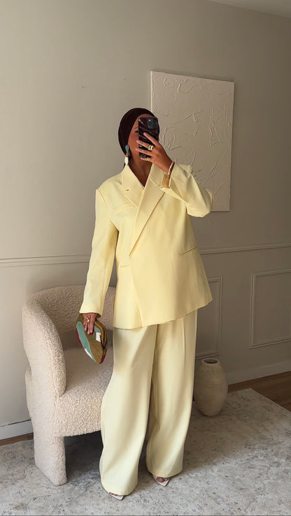 [GAMME PREMIUM] Blazer cache cœur oversize | Jaune
