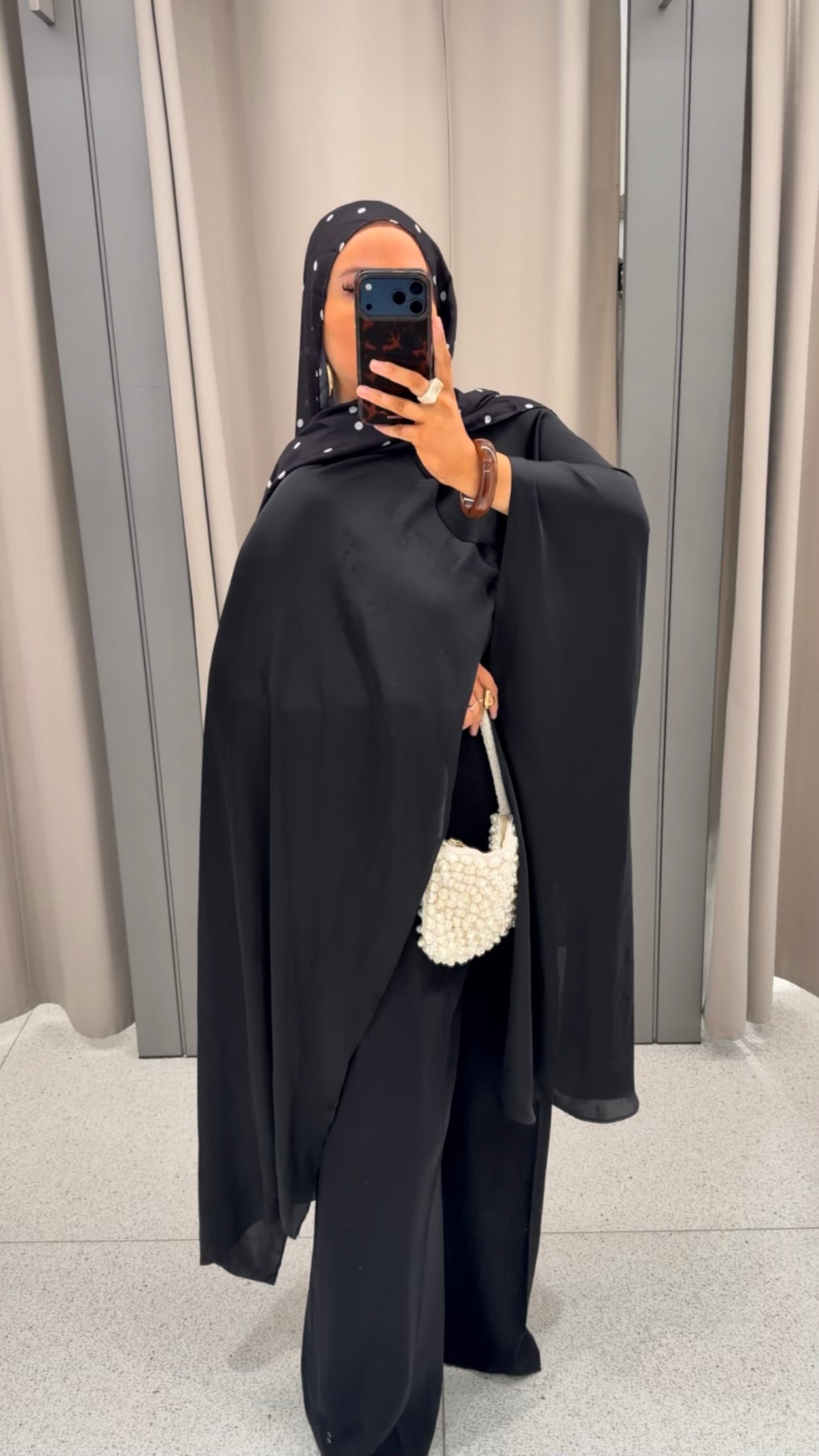 Cape ultra longue amovible | Noir