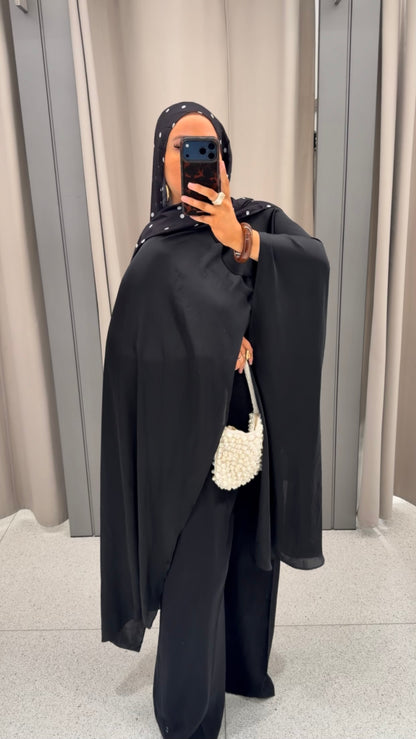 Cape ultra longue amovible | Noir