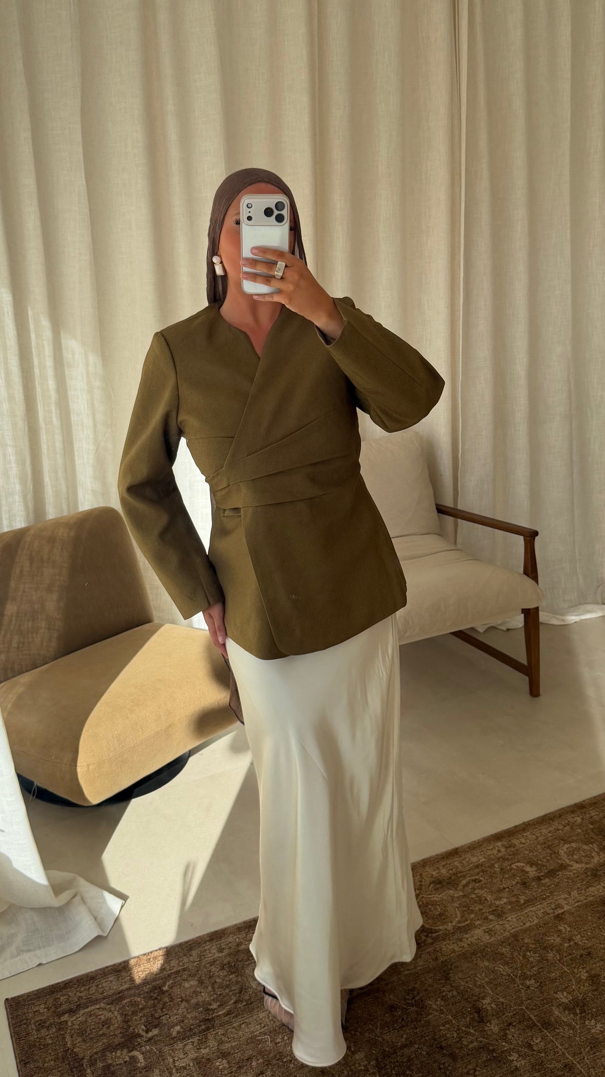 Blazer cintré ajustable | Olive