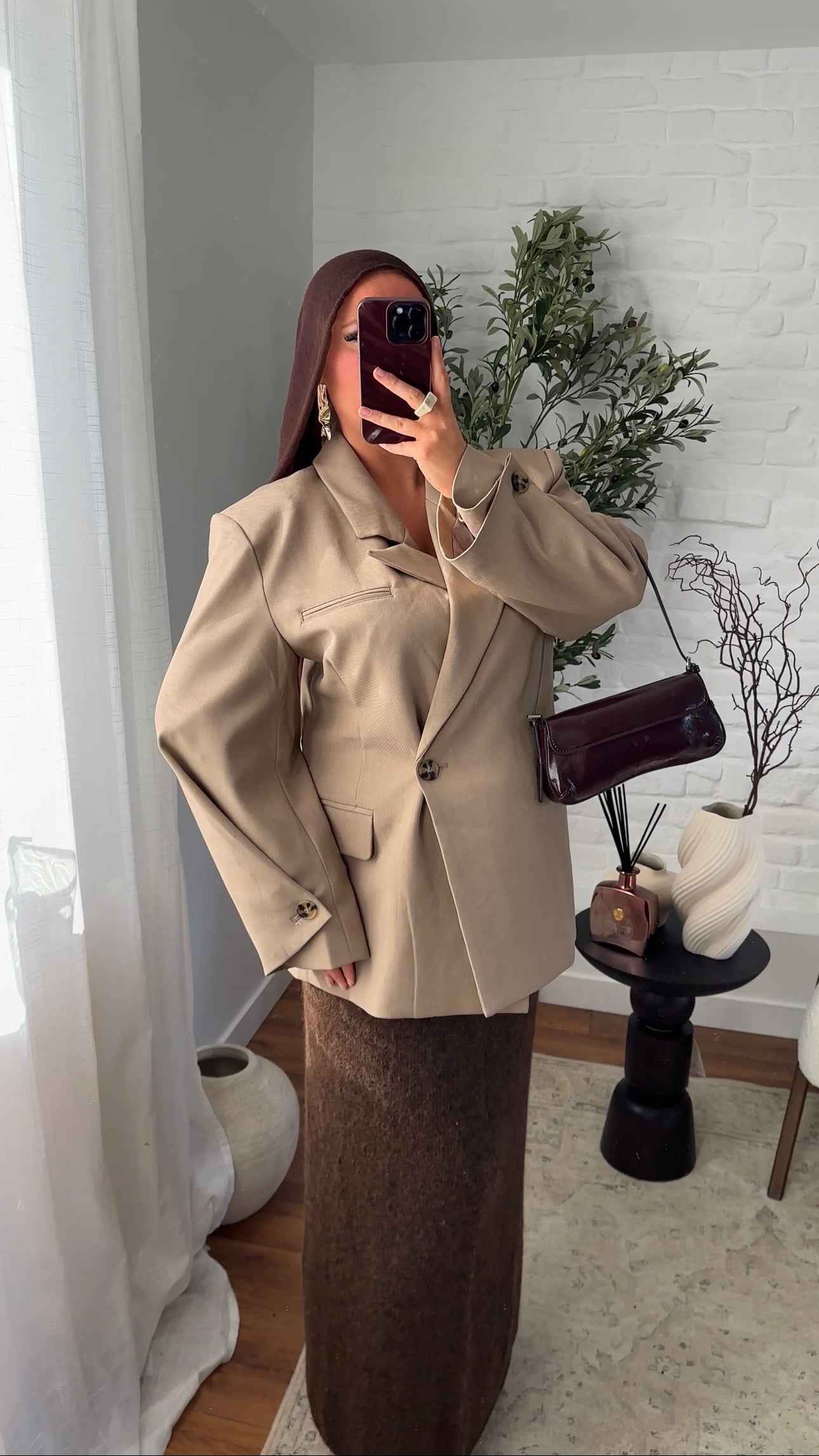 [GAMME PREMIUM] Blazer cache cœur oversize à boutonnage | Beige
