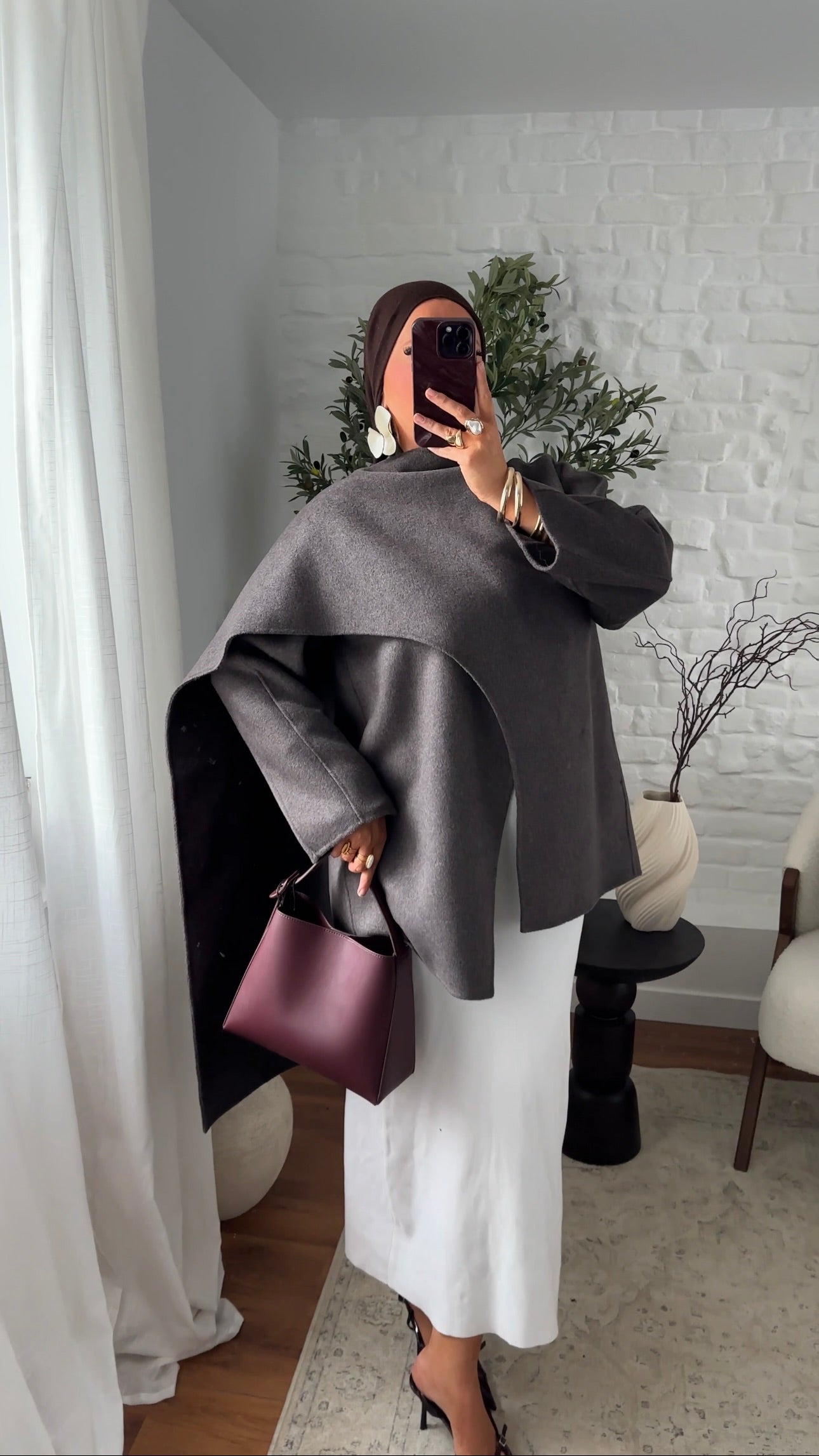[CRÉATION] Manteau à cape en laine véritable fait main en atelier français | Taupe