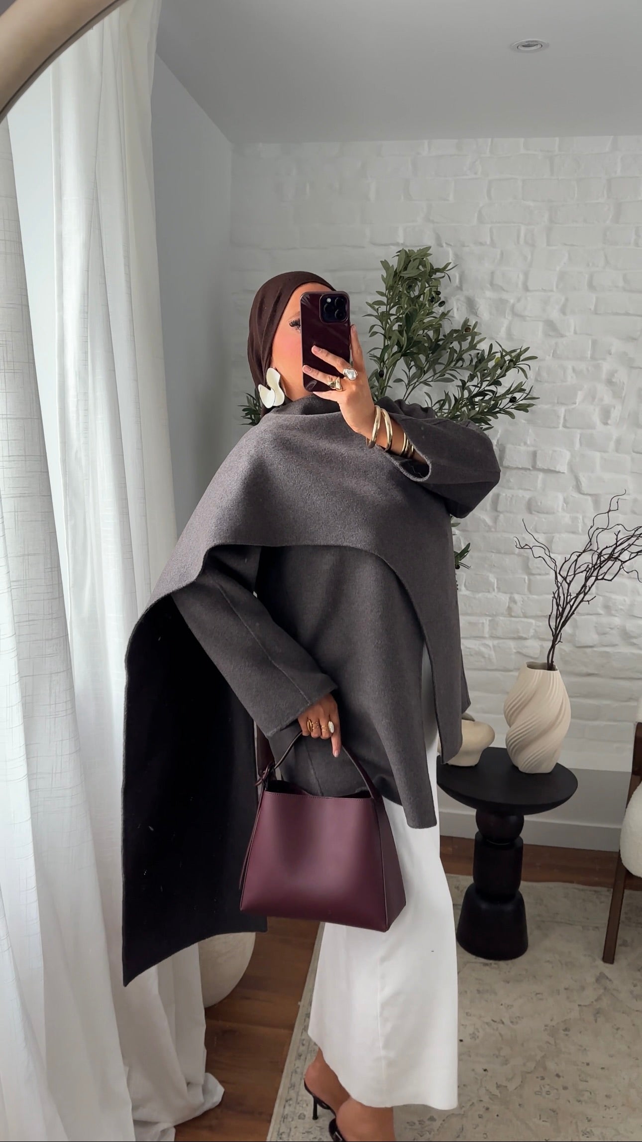 [CRÉATION] Manteau à cape en laine véritable fait main en atelier français | Taupe