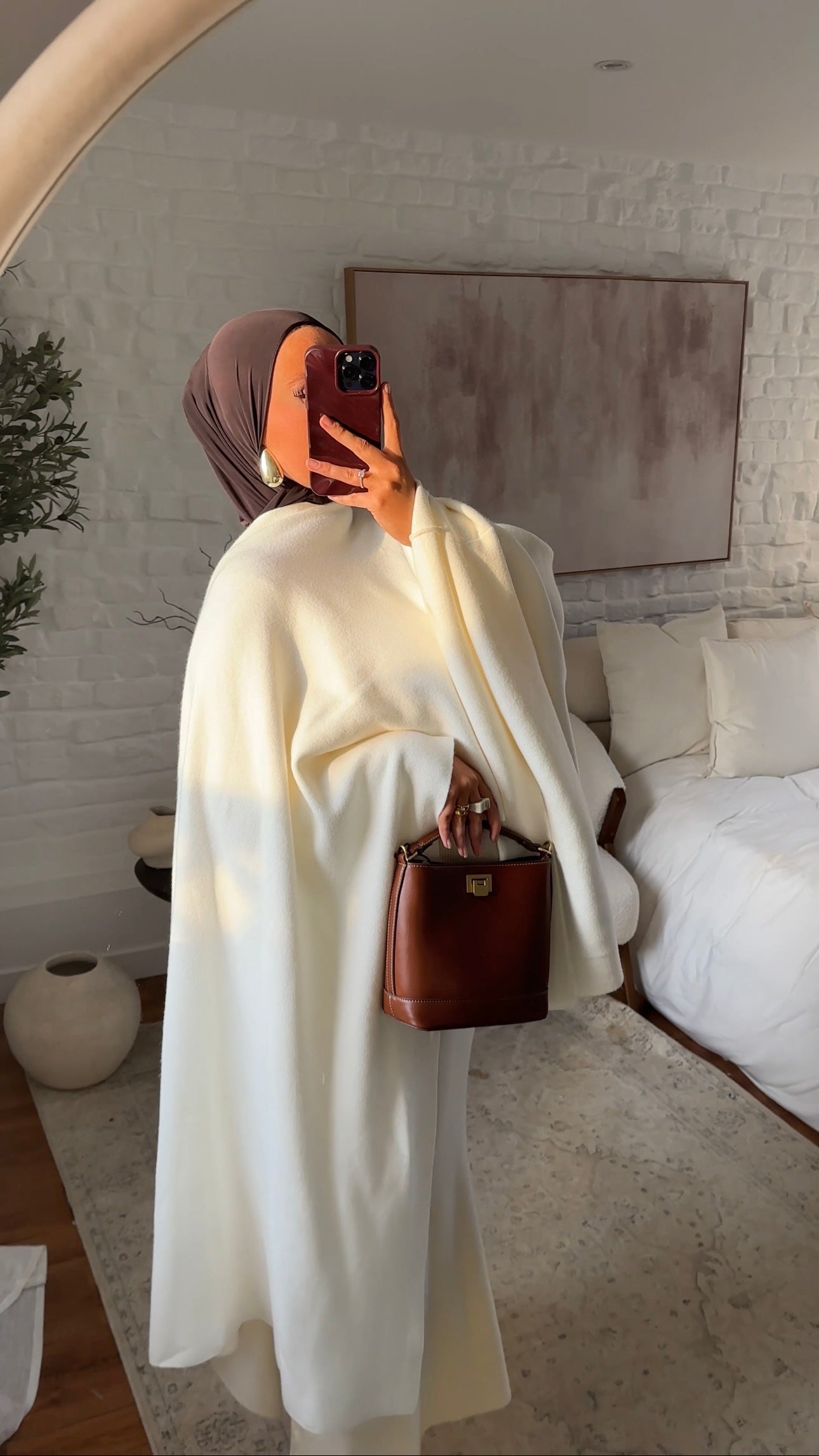 [CRÉATION] Cape ultra longue en maille | Blanc