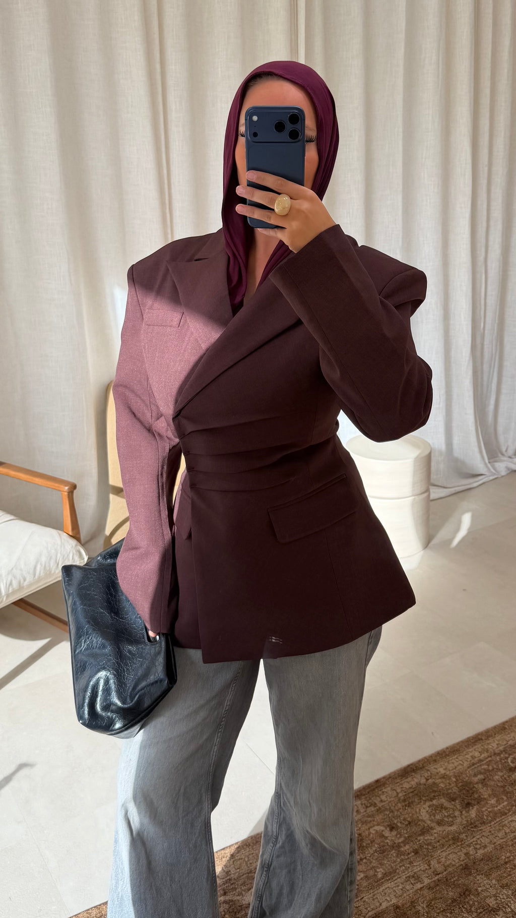 [GAMME PREMIUM] Blazer épais cintré ÉLINE | Bordeaux