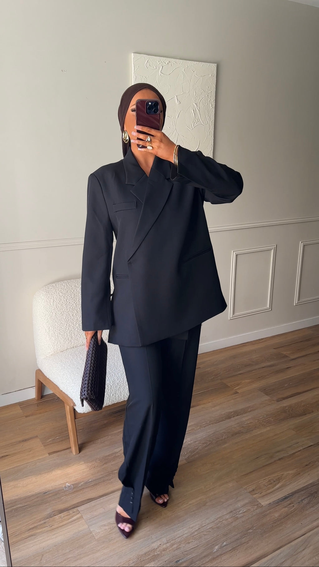 [GAMME PREMIUM] Blazer oversize cache cœur | Noir | Pré-commande