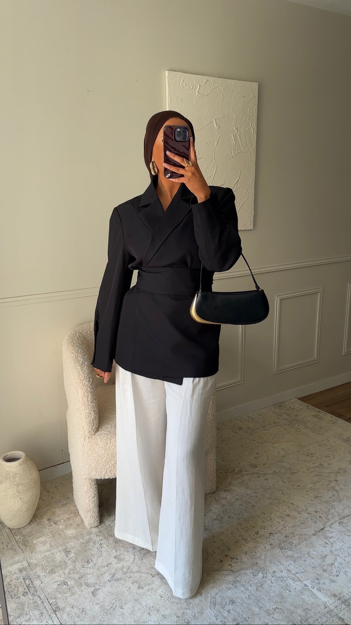 [GAMME PREMIUM] Blazer OJYRA à ceinture | Noir