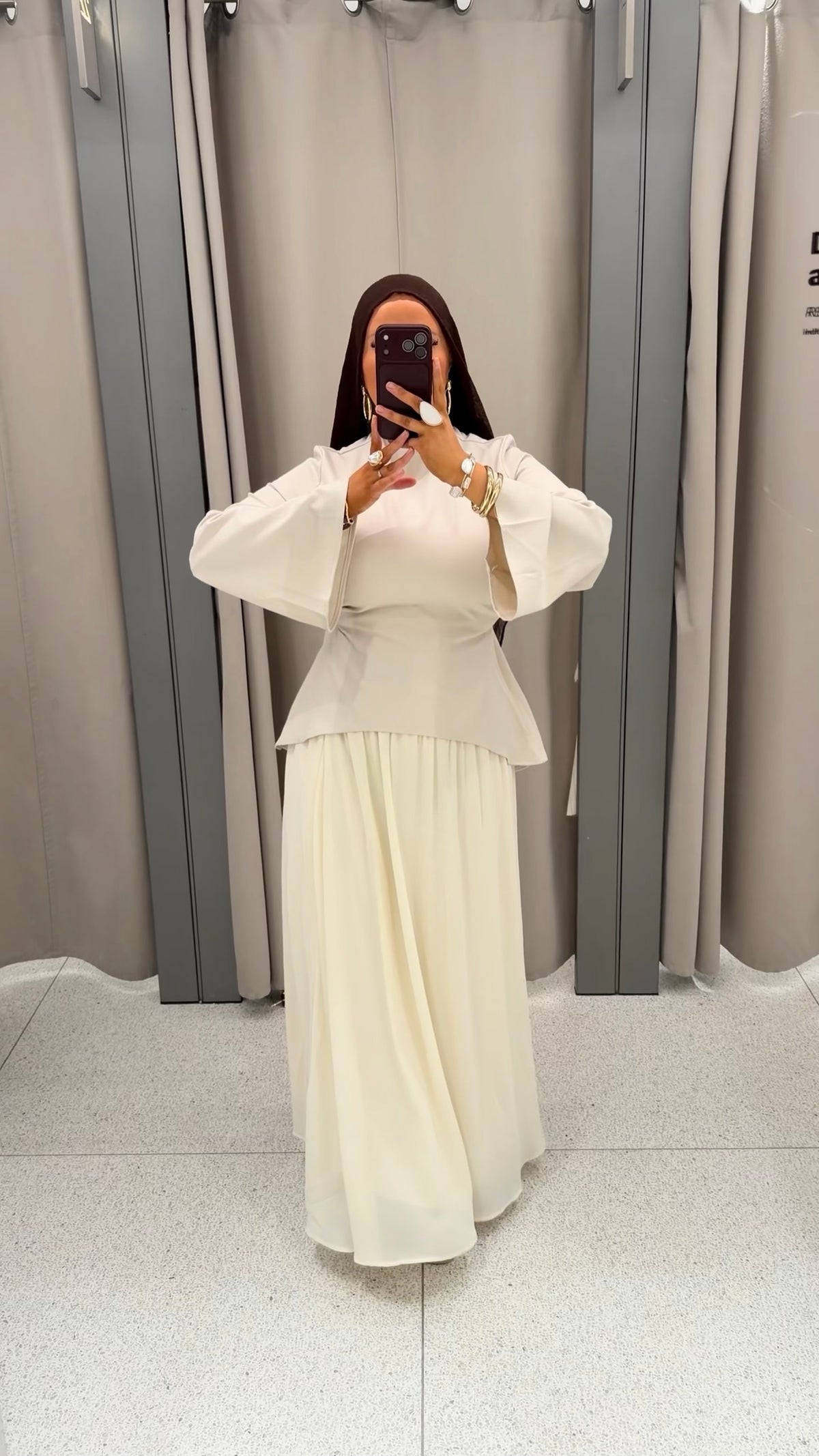 PRÉ-COMMANDE | Set deux pièces à jupe longue YASMIN | Crème