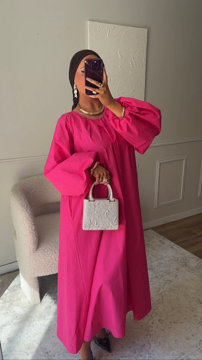 Robe ultra longue en popeline OYAMAZ | BLEU MARINE