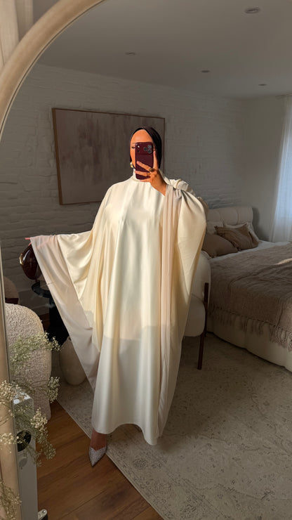 Robe abaya satinée | BEIGE