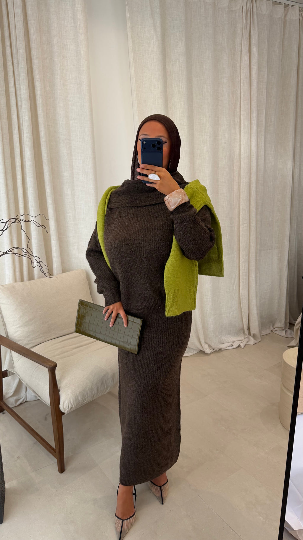 [GAMME PREMIUM] Ensemble en maille côtelée EREL | Marron