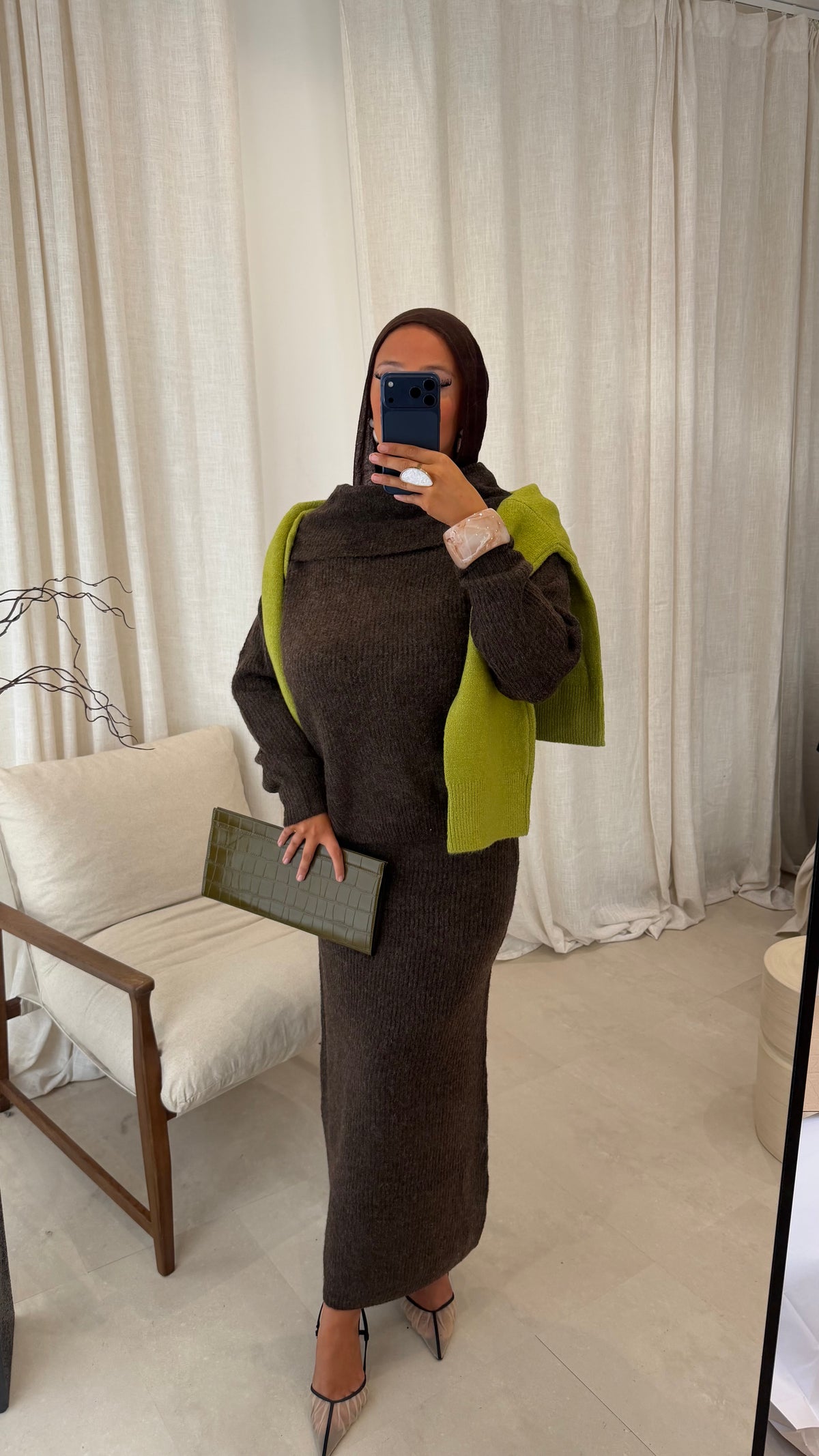 [GAMME PREMIUM] Ensemble en maille côtelée EREL | Marron