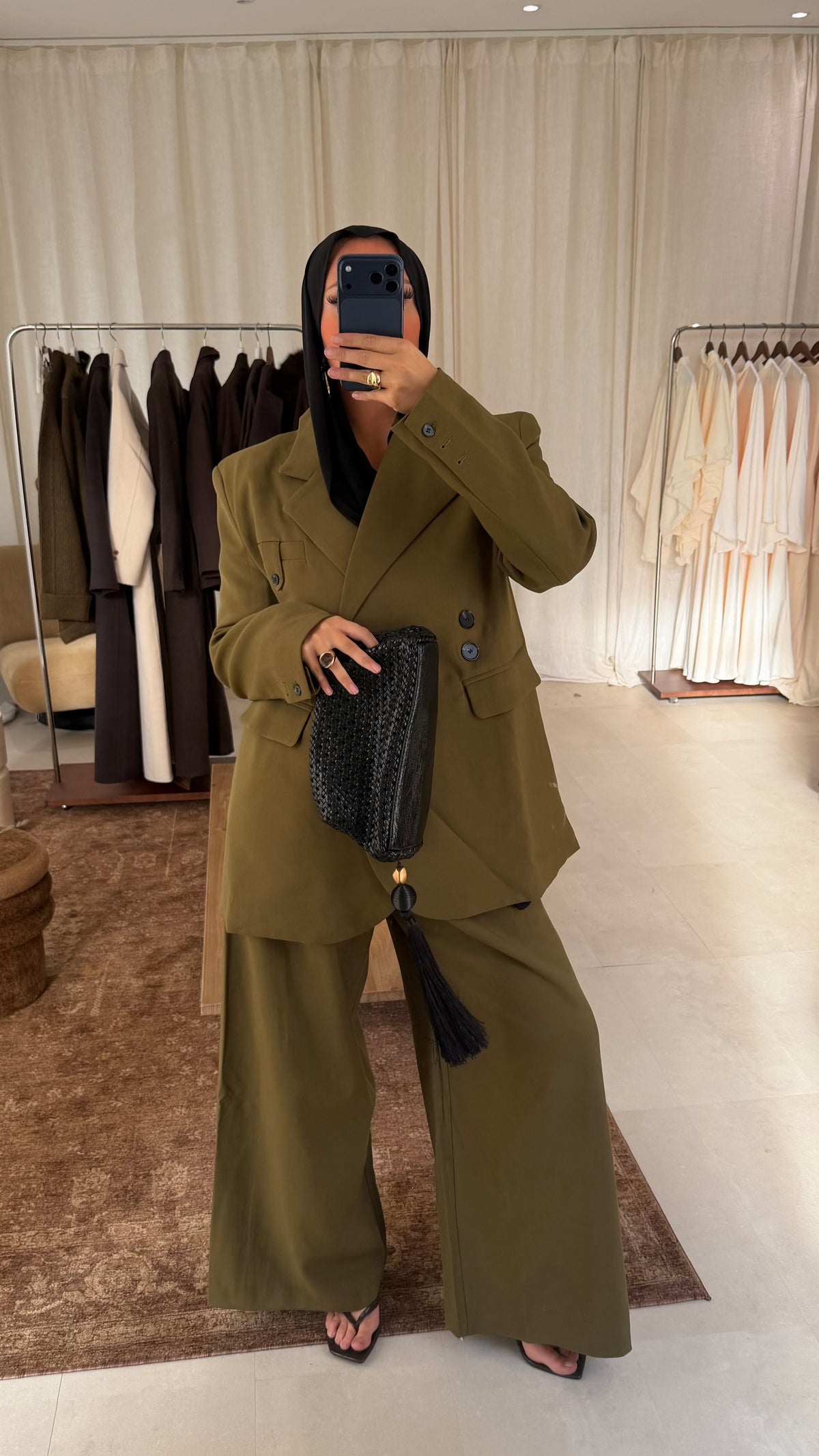 [GAMME LUXE] Pantalon ultra long à ceinture GAIA | Vert