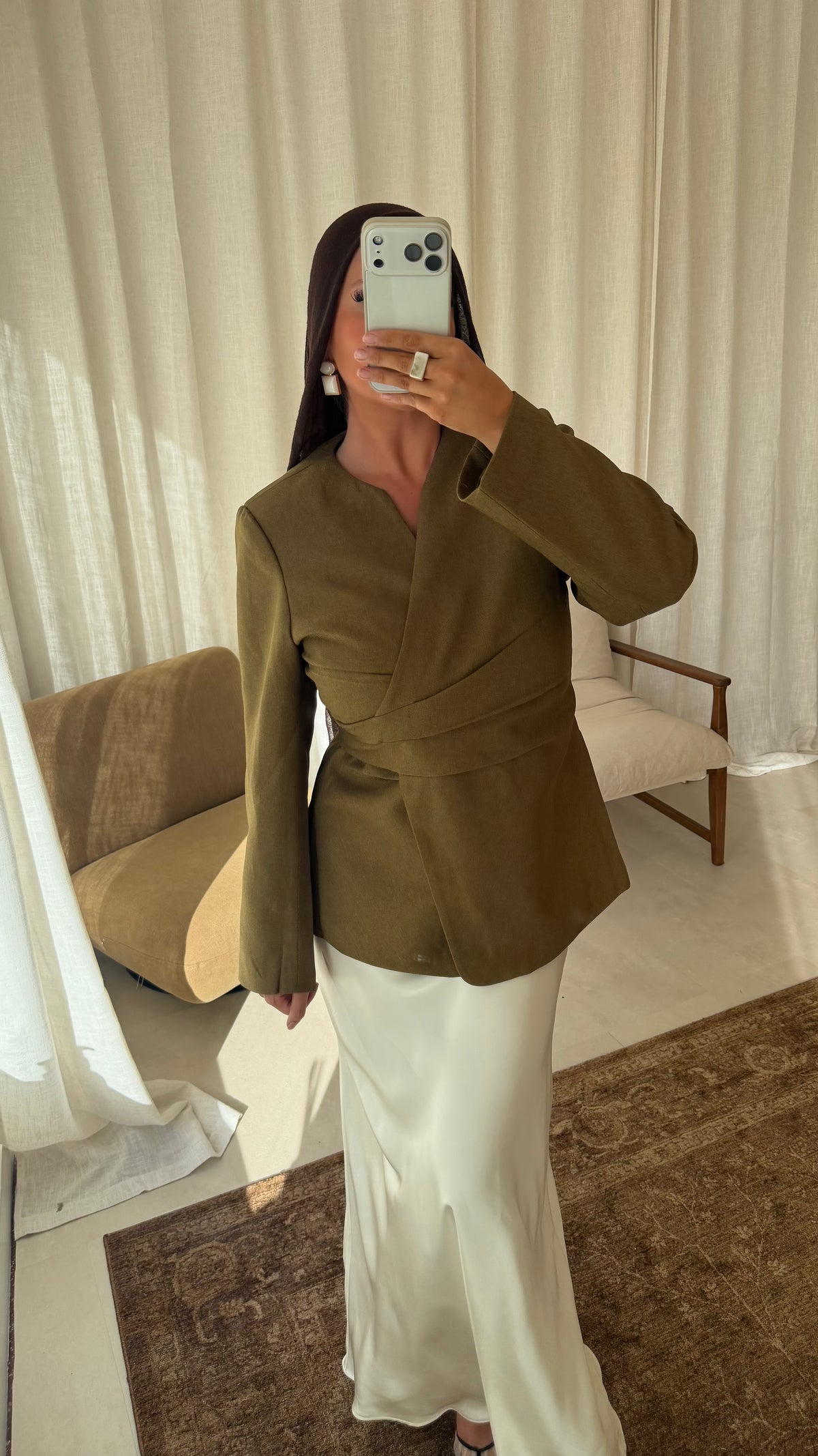 Blazer cintré ajustable | Olive