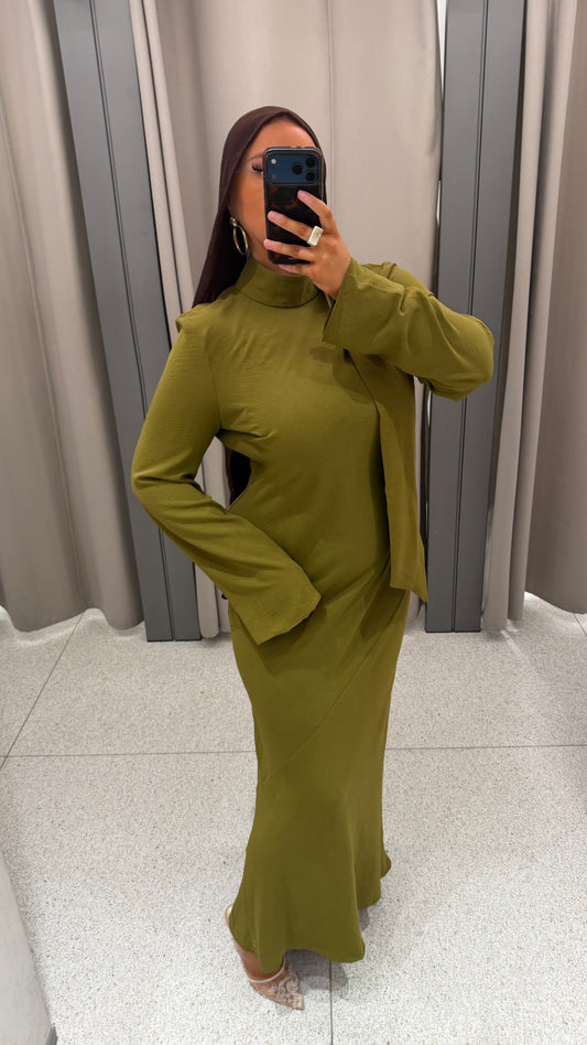 Robe ultra longue | Kaki