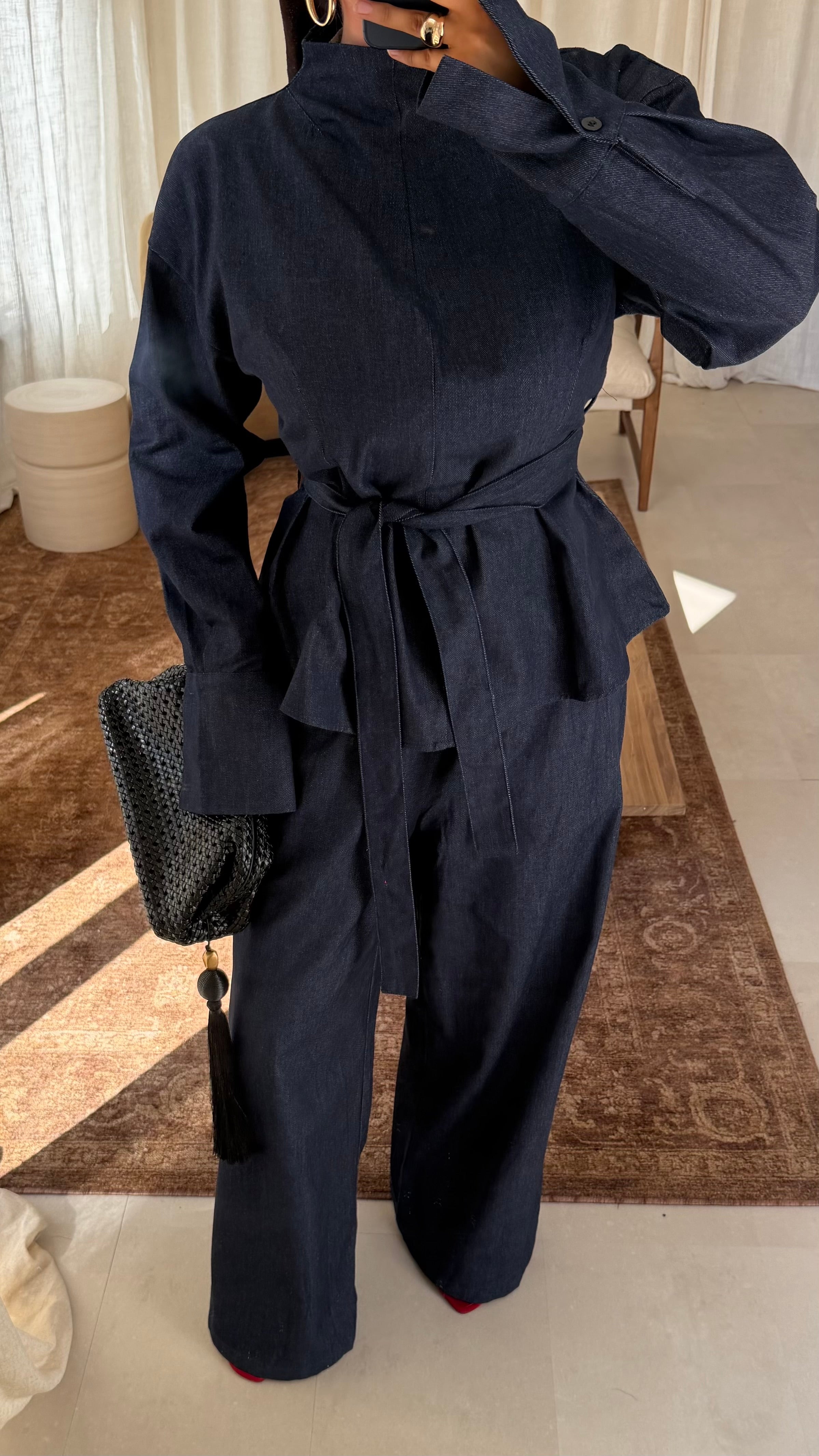 Set deux pièces en jean ALYA | Bleu jean | Pré-commande (envoi sous 2 semaines)