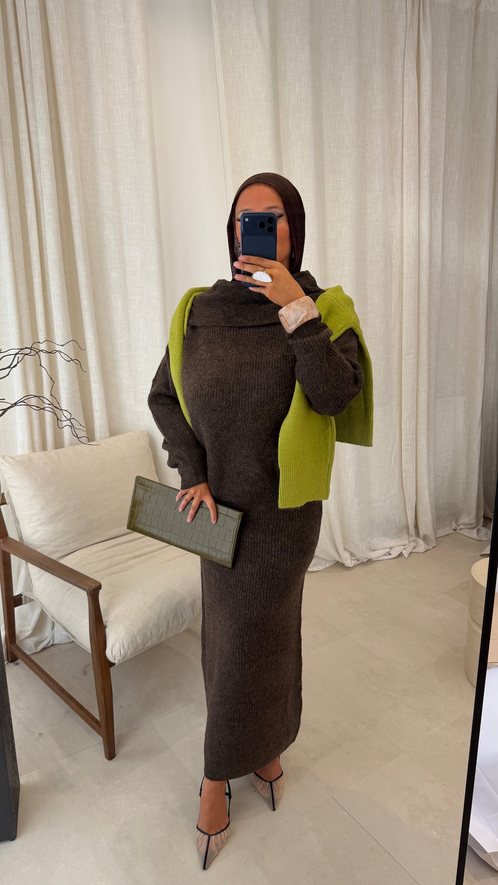 [GAMME PREMIUM] Ensemble en maille côtelée EREL | Marron