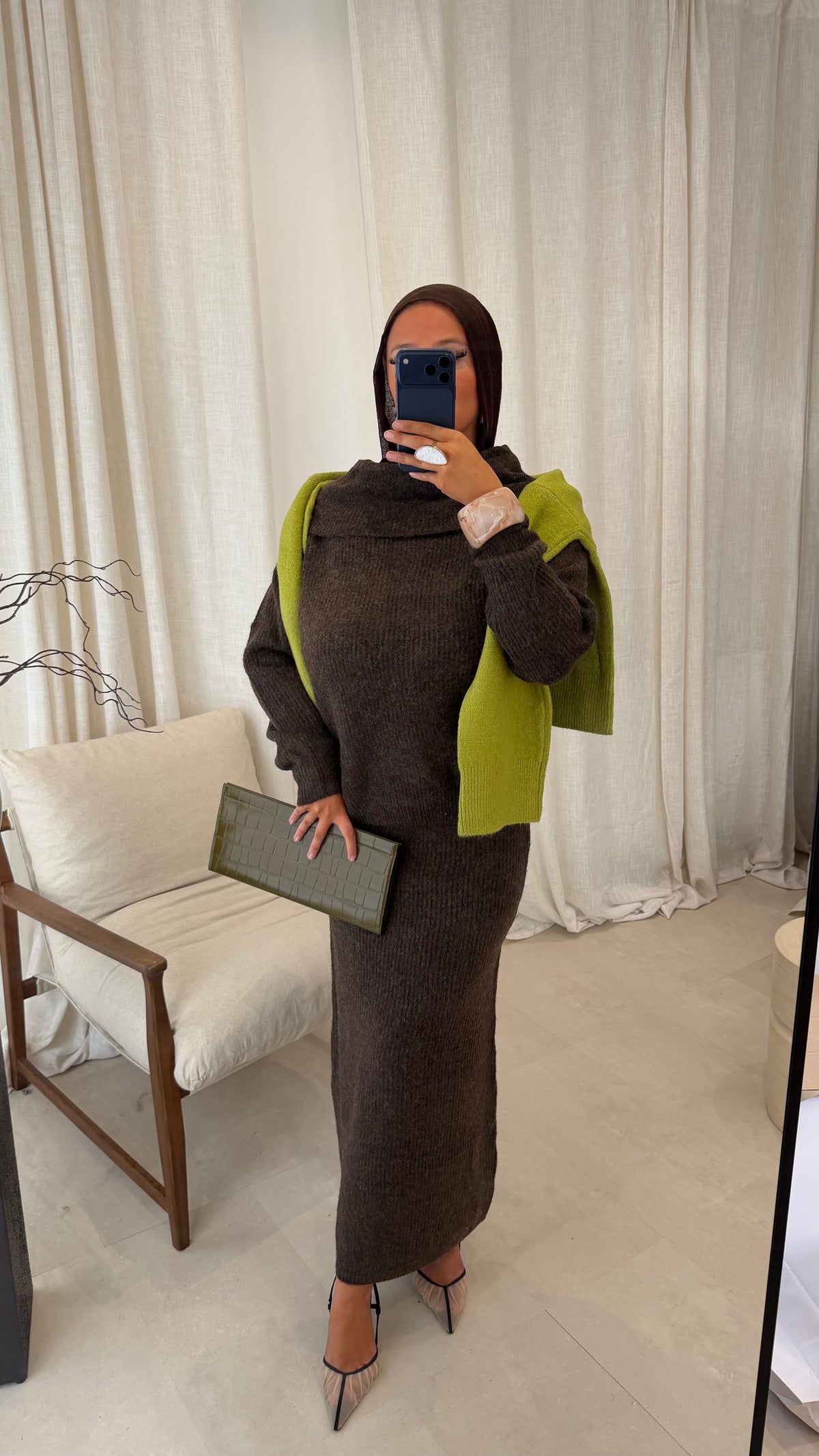 [GAMME PREMIUM] Ensemble en maille côtelée EREL | Marron