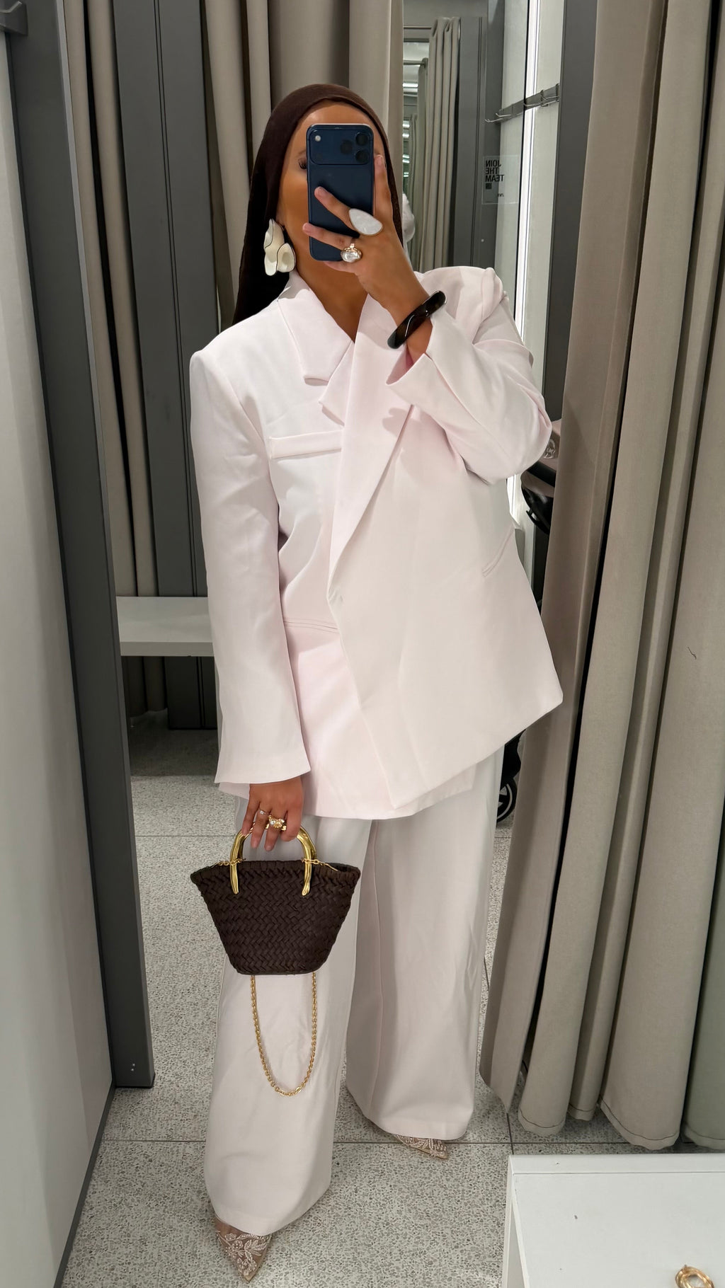 [GAMME PREMIUM] Blazer oversize cache cœur | Rose pâle