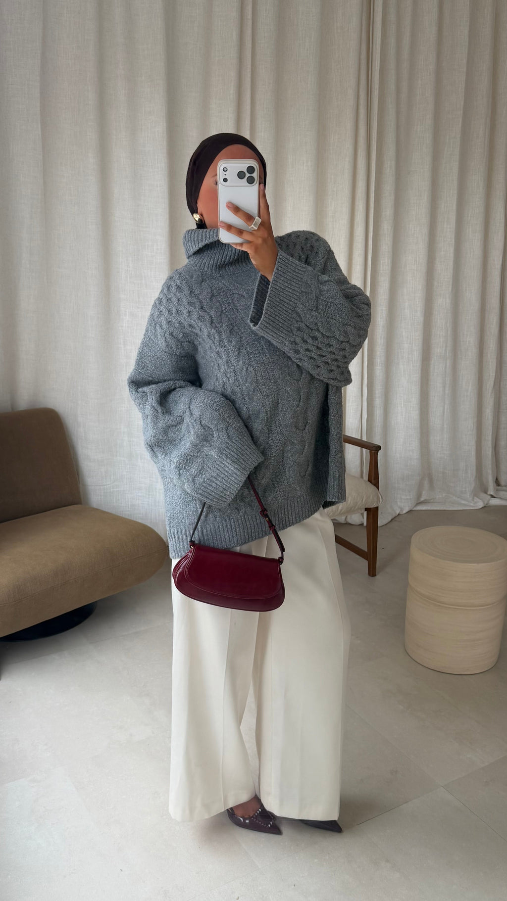 [GAMME PREMIUM] Pull à col montant ultra chaud OSLO | Gris