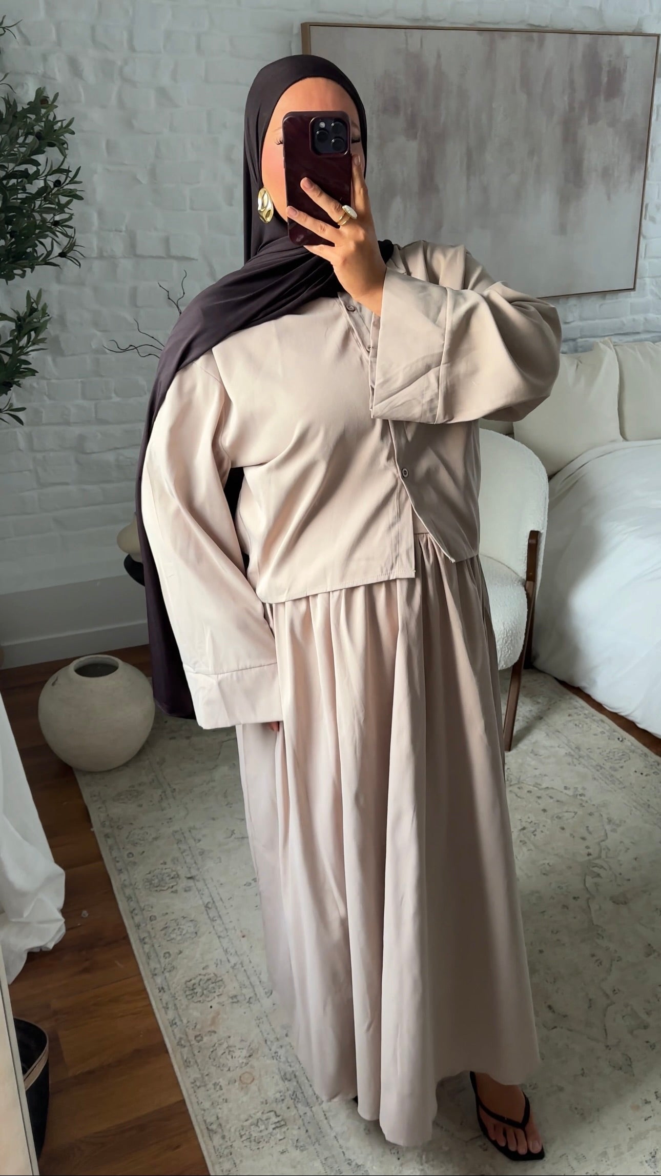 Jupe ultra longue | Beige