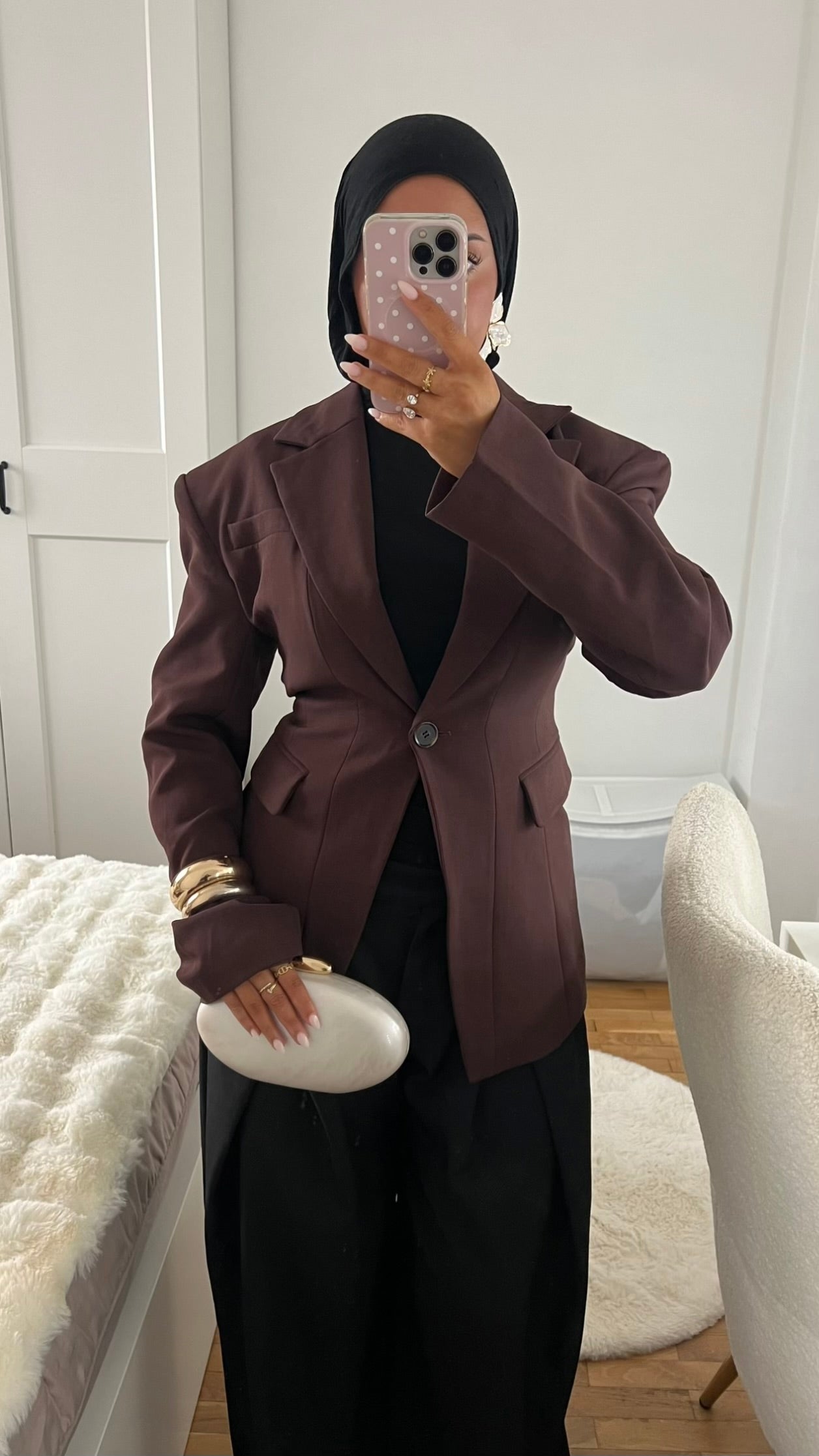 [GAMME PREMIUM] Blazer large et cintré ultra épais | Bordeaux