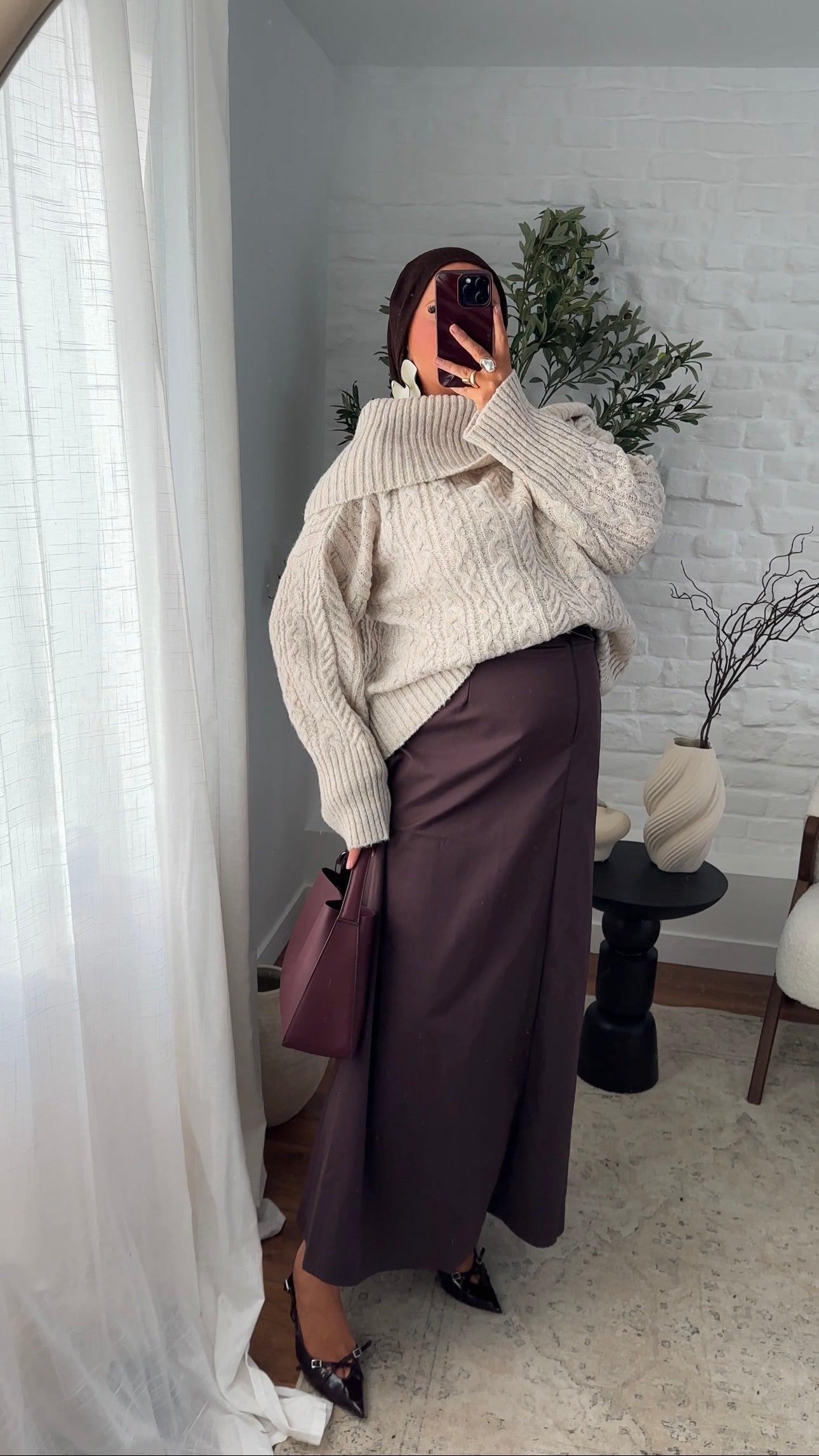 Pull ultra chaud en laine et col montant | Beige