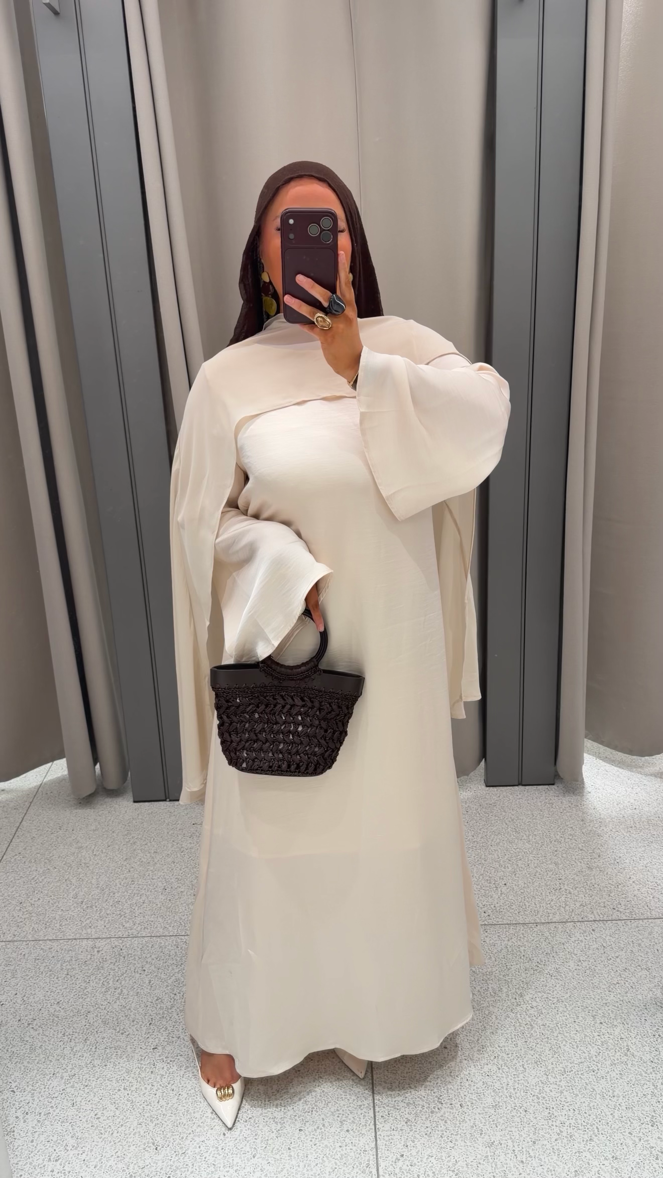 [GAMME PREMIUM] Robe ultra longue satinée à cape amovible AZURA | VERT