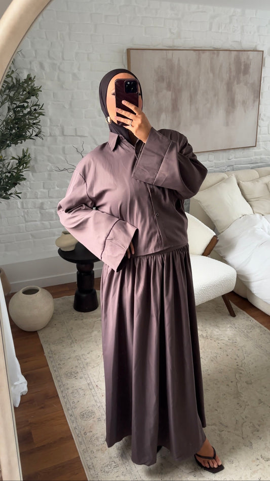 Chemise à boutons | Aubergine