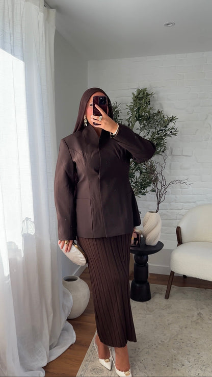 [CRÉATION] Blazer ultra cintré épais | Marron