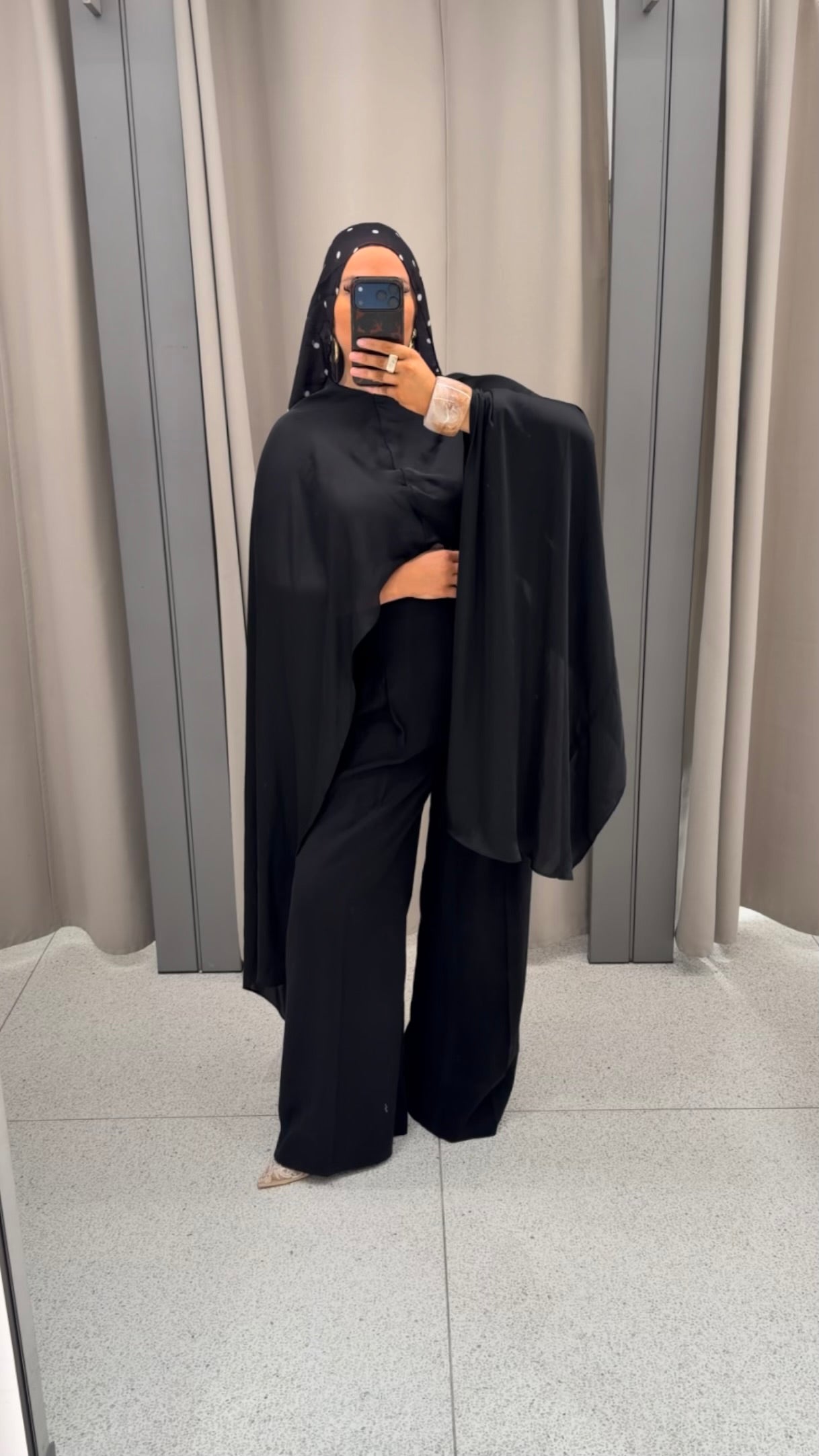 Cape ultra longue amovible | Noir