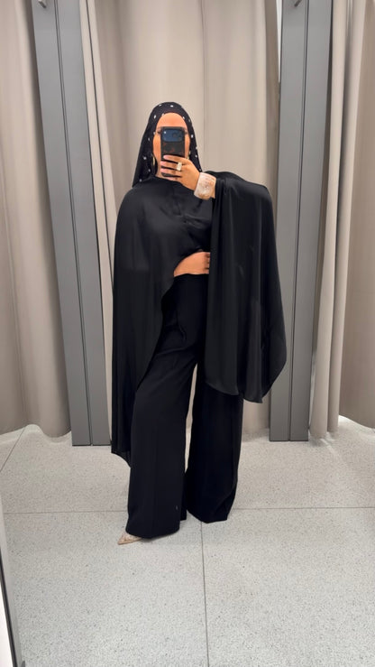 Cape ultra longue amovible | Noir
