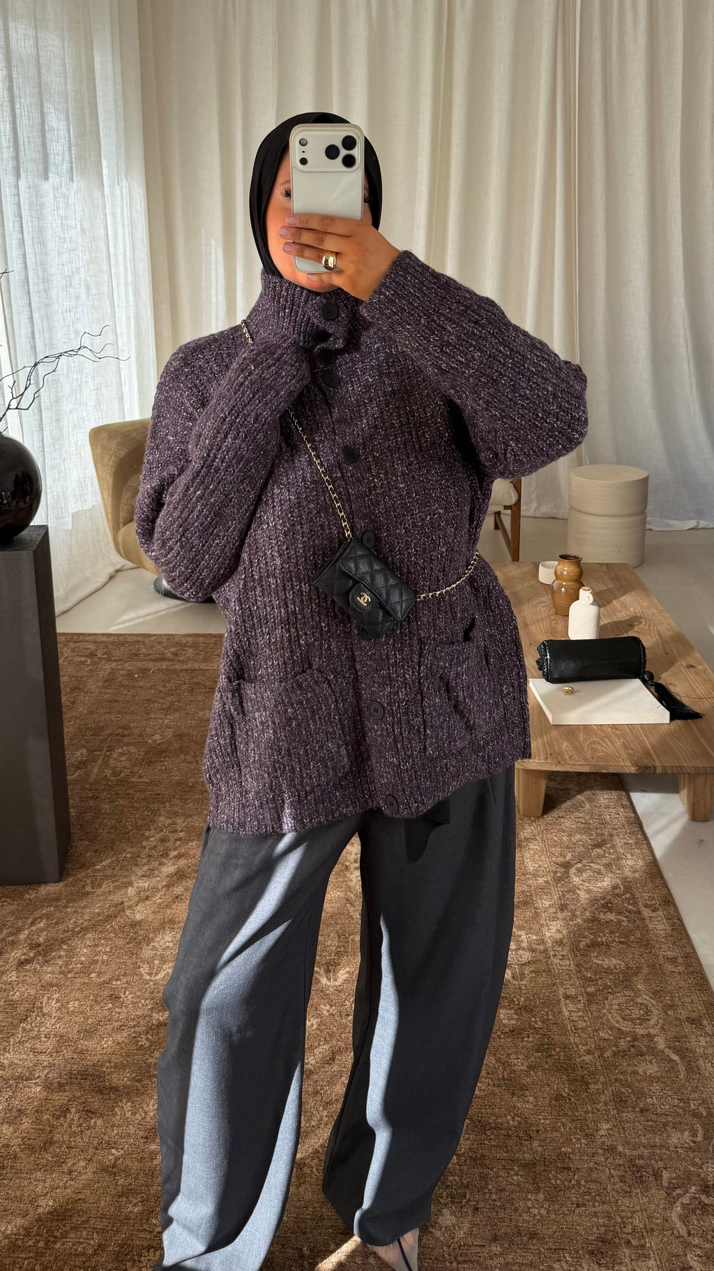 [GAMME PREMIUM] Gilet à boutons | Prune