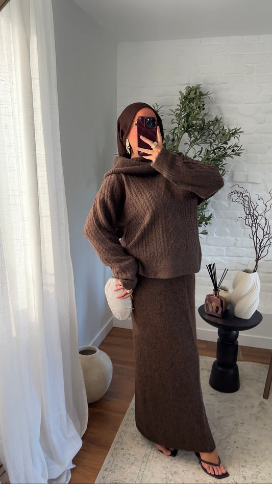 Pull ultra chaud en laine et col montant | Marron
