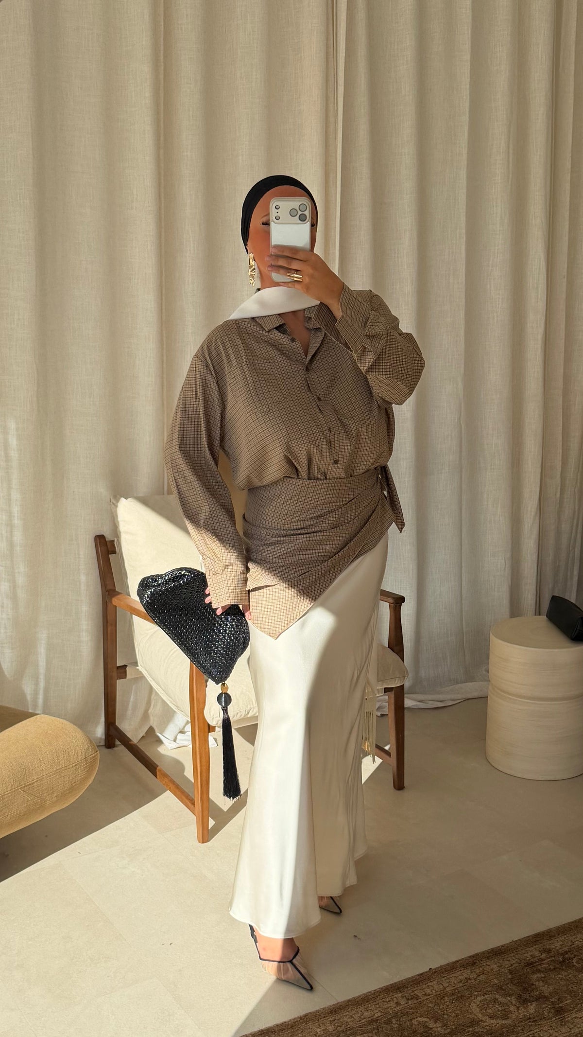 Chemise à carreaux SAF | Taupe