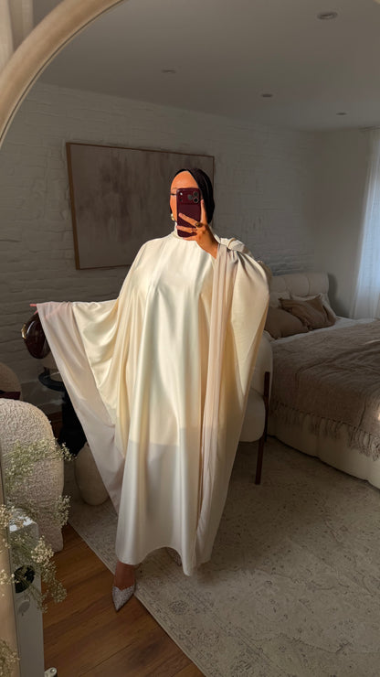 Robe abaya satinée | BEIGE