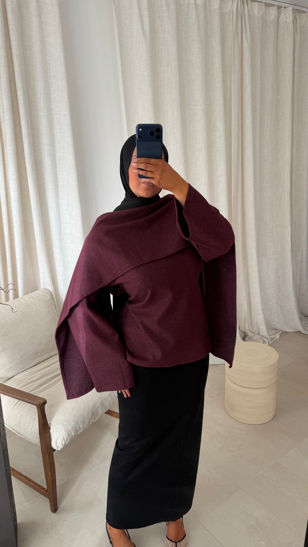 Haut ultra doux à cape | Bordeaux