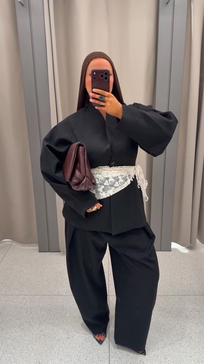 [GAMME PREMIUM] Blazer à manches bouffantes | Noir