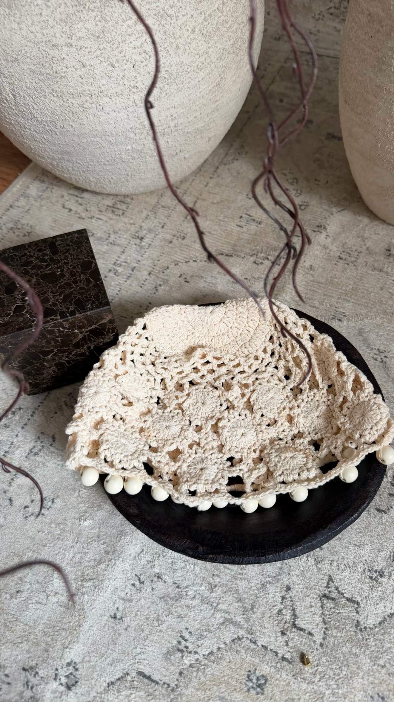 Bonnet en crochet | Crème