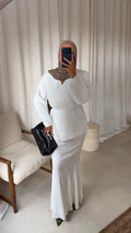 Gilet en maille cache cœur | Blanc