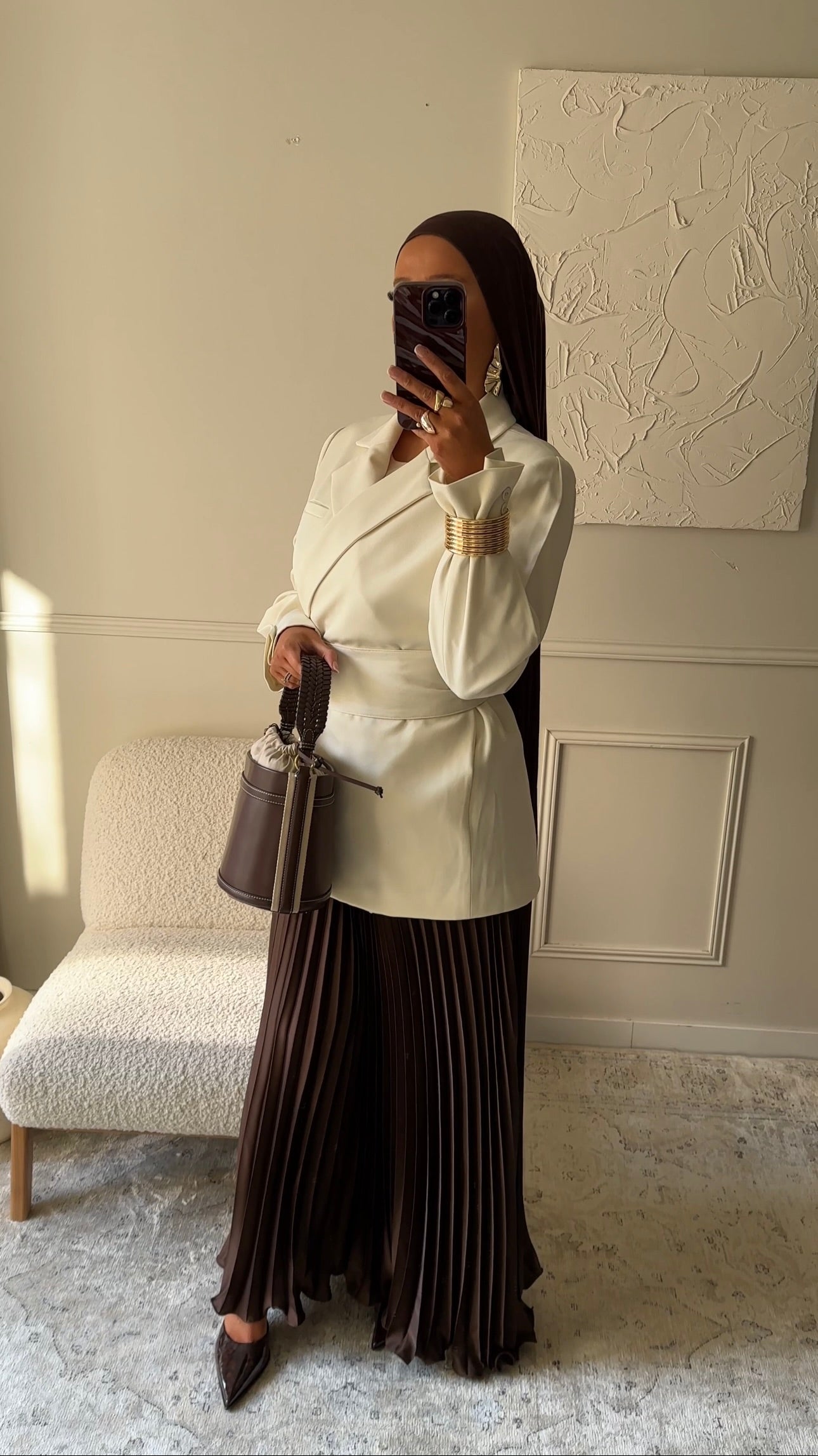 [GAMME PREMIUM] Blazer OJYRA à ceinture | Écru
