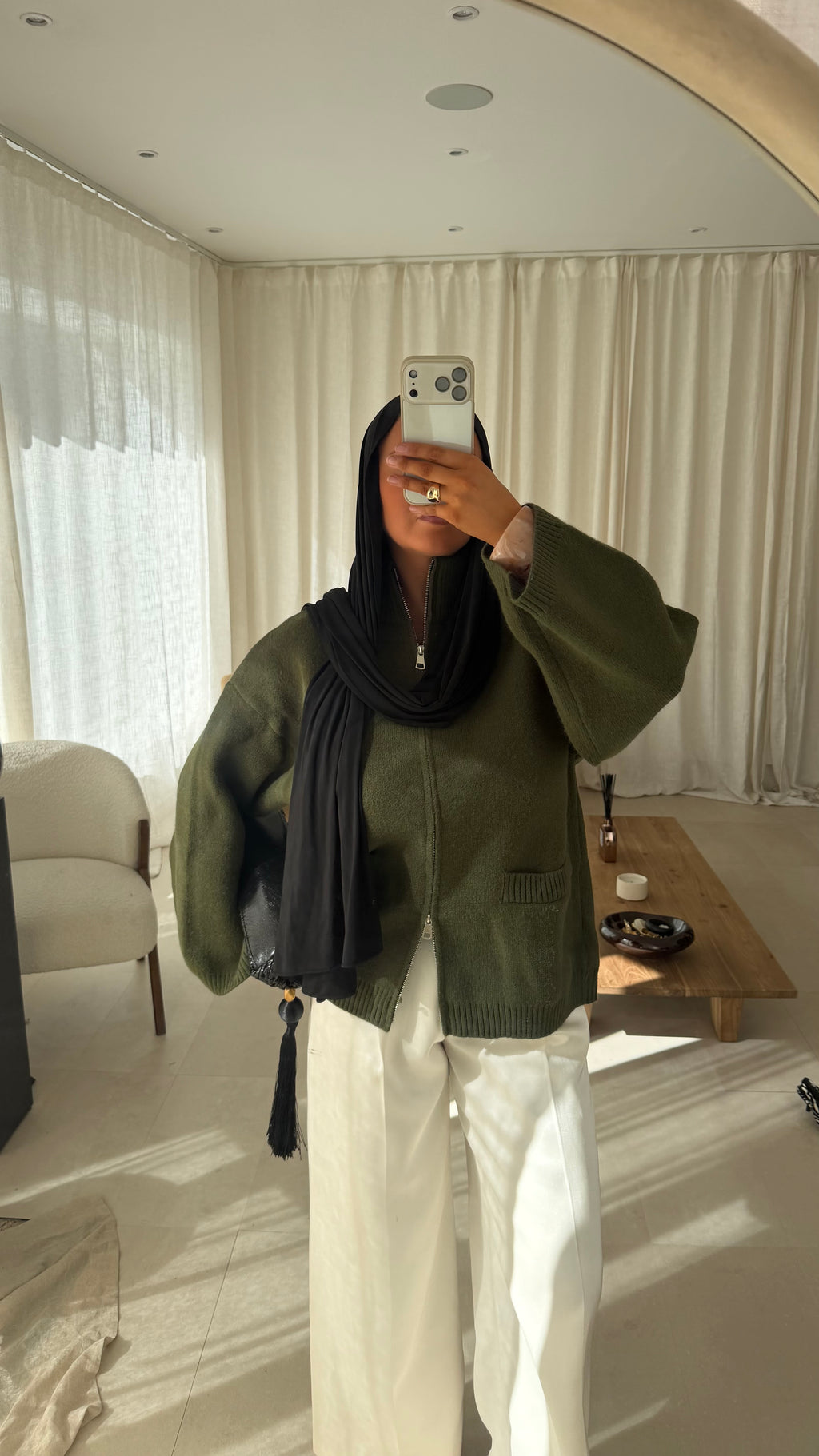 Pull doux et chaud à zip | Vert